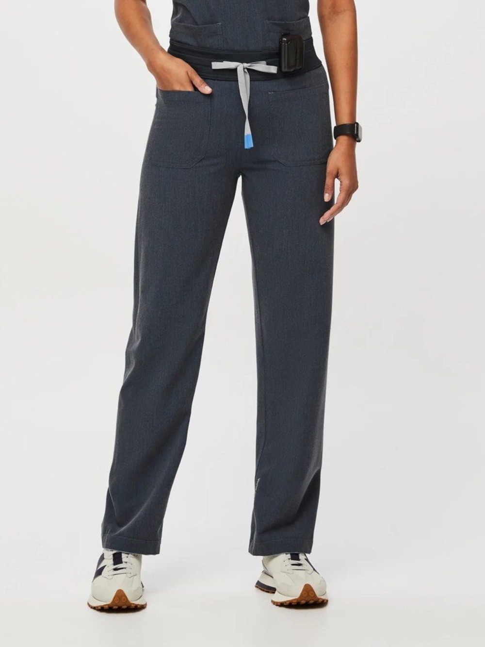 Figs Dark Gray Straight-Leg Scrub Pants